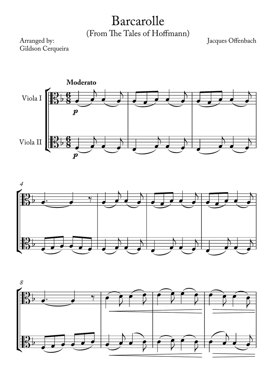 Barcarolle Barcarolle String Duet scores gallery preview page 1