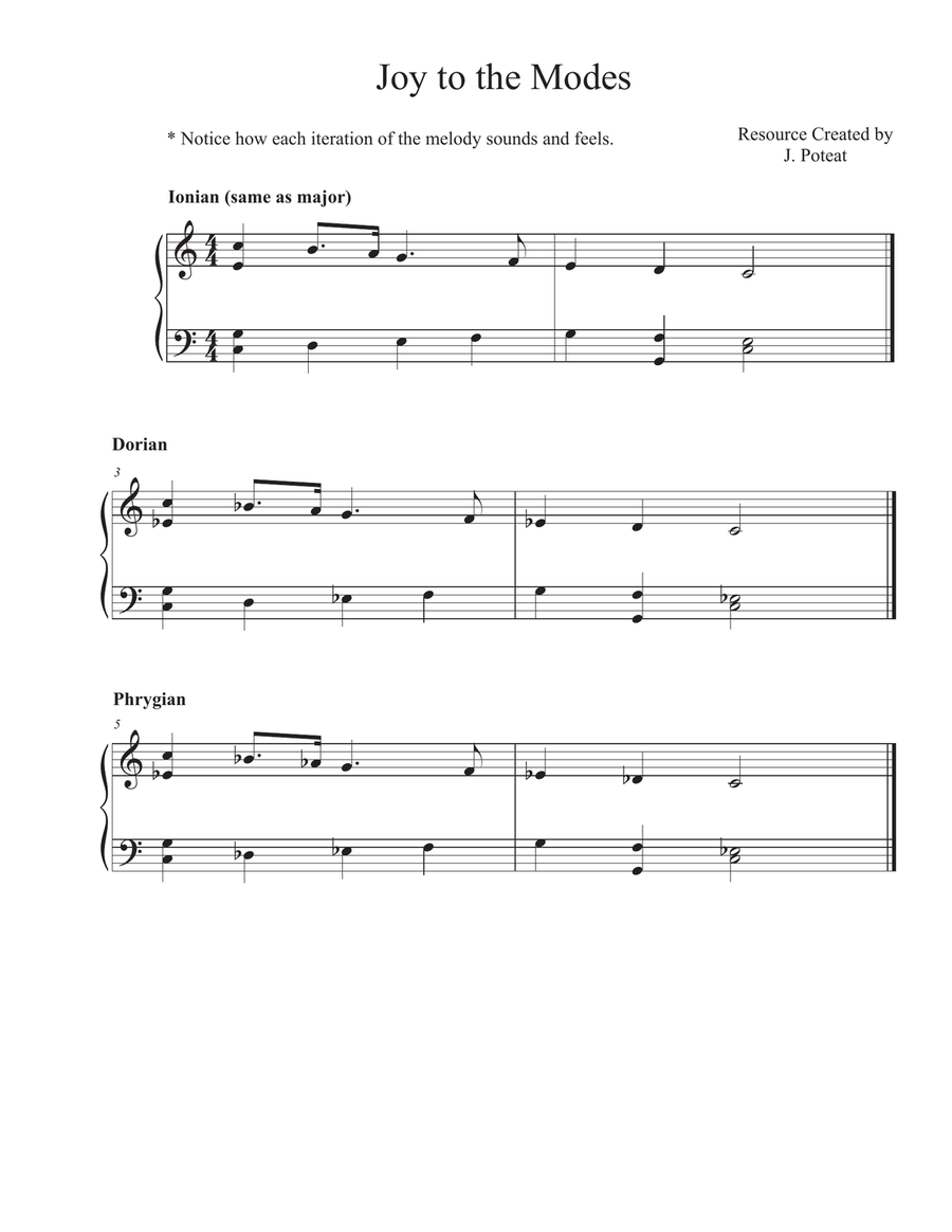 Joy to the Modes Joy to the Modes Piano Method scores gallery preview page 1
