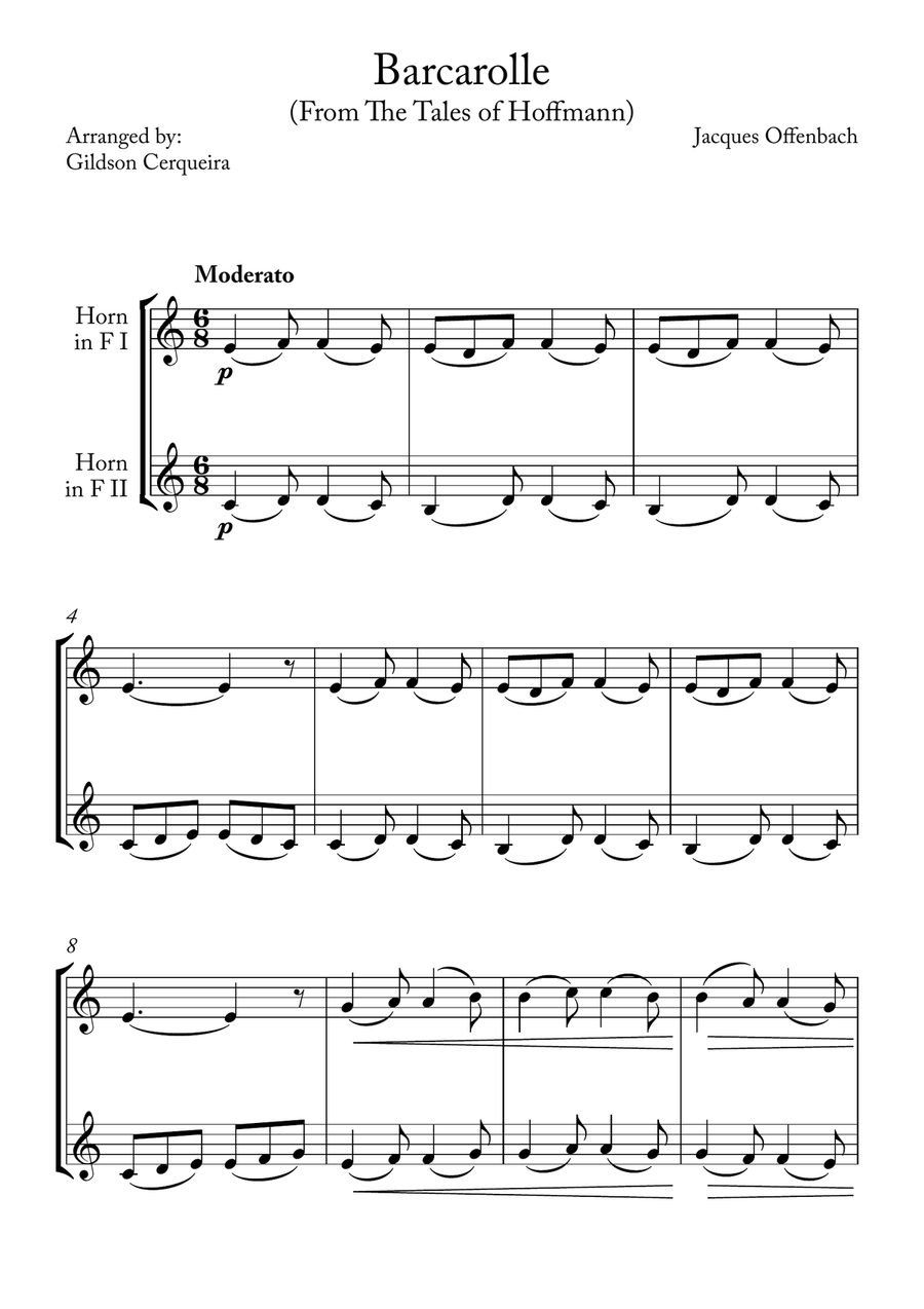 Barcarolle Barcarolle Brass Duet scores gallery preview page 1