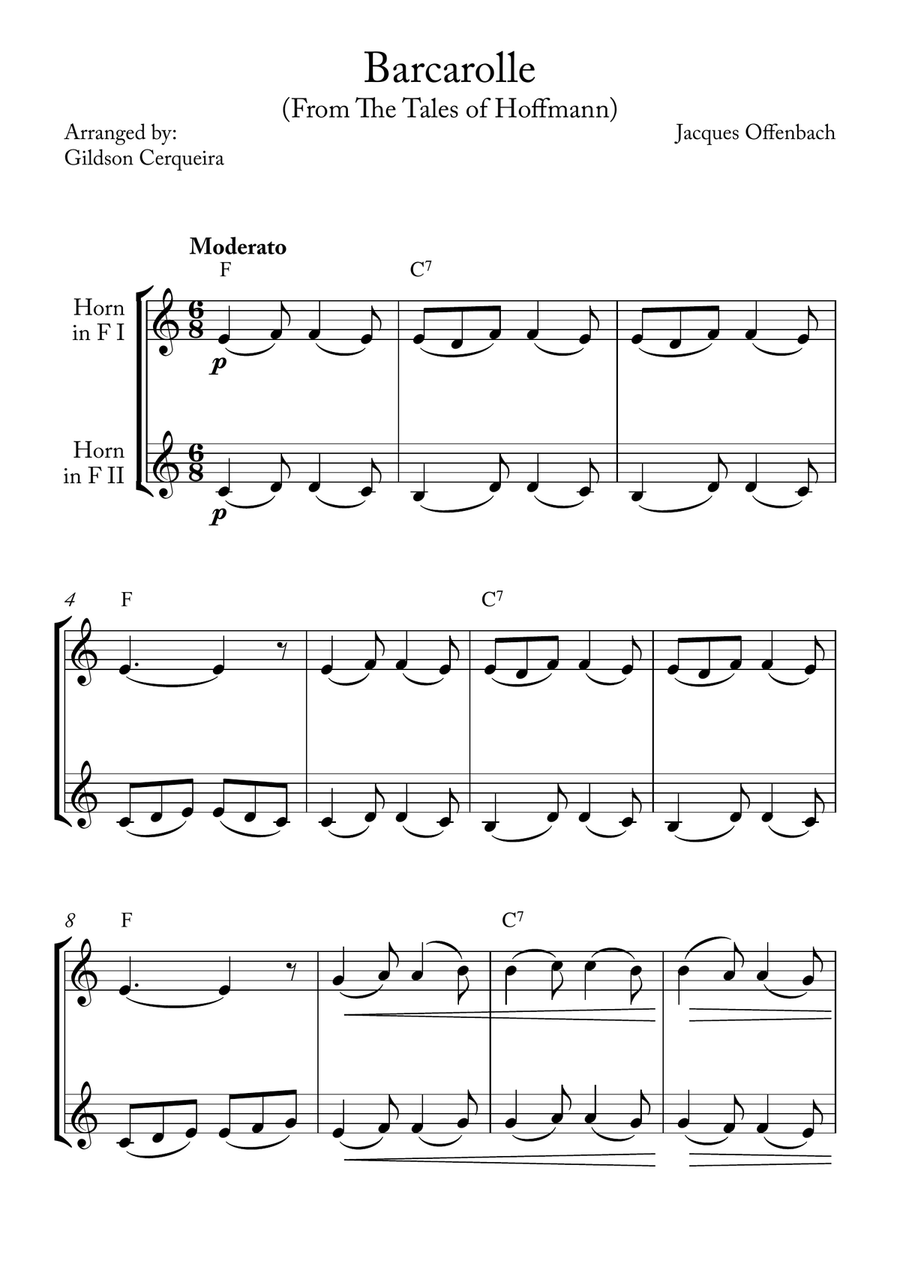 Barcarolle Barcarolle Brass Duet scores gallery preview page 1
