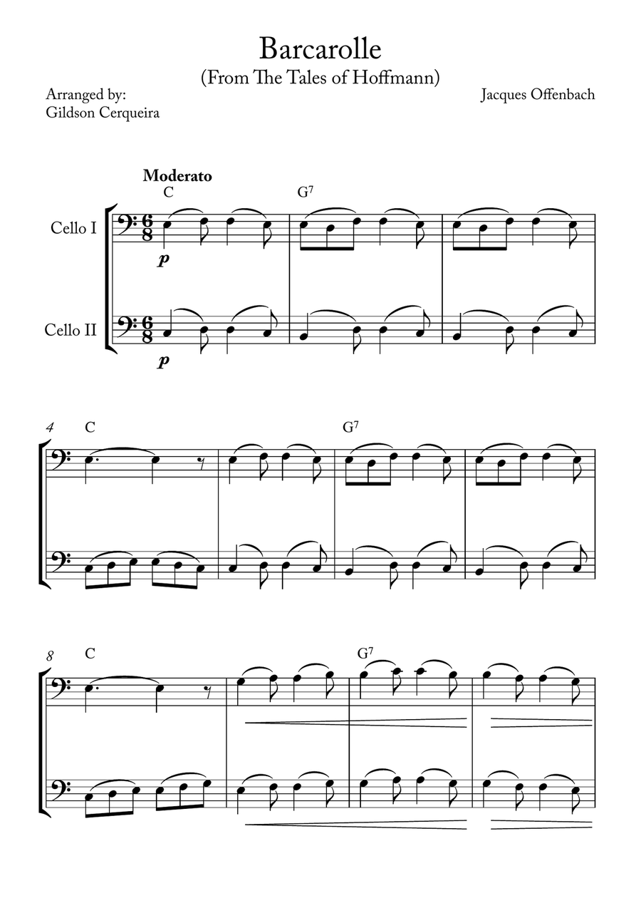Barcarolle Barcarolle String Duet scores gallery preview page 1