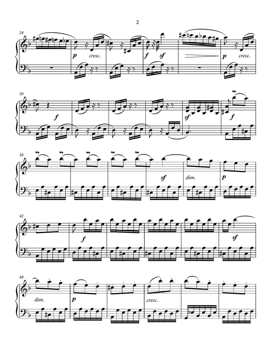 Beethoven - The Tempest - Excerpt from Sonata No. 17 Piano Solo scores gallery preview page 2