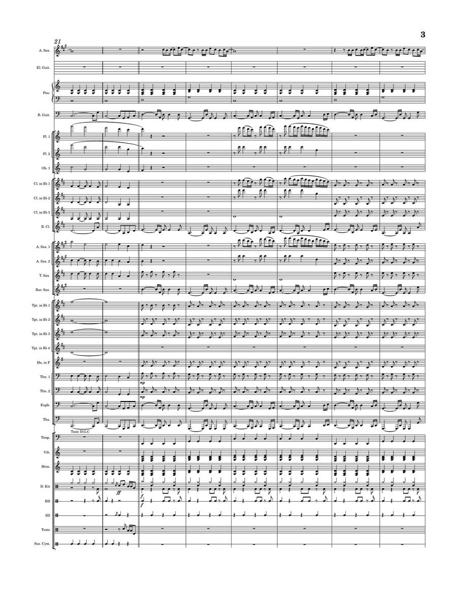 November Rain November Rain Concert Band scores gallery preview page 3