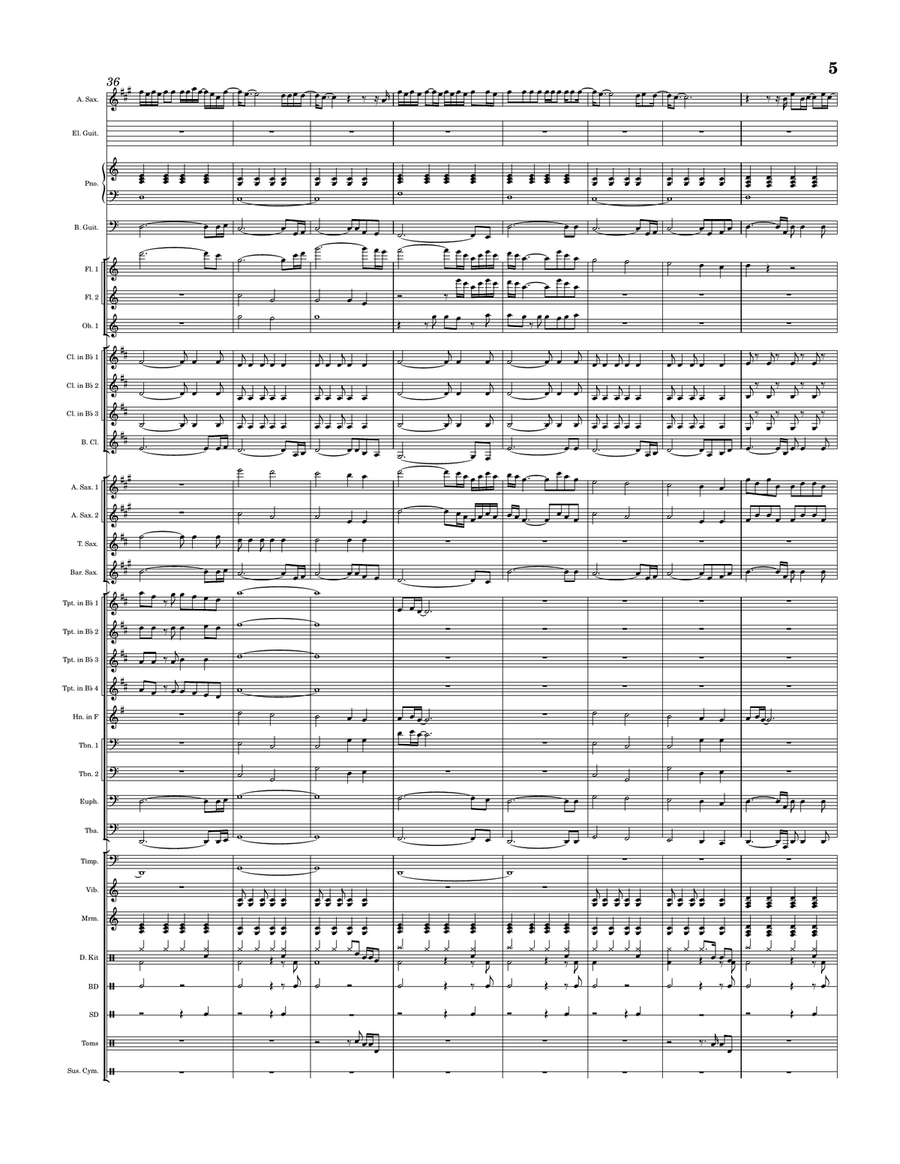November Rain November Rain Concert Band scores gallery preview page 5