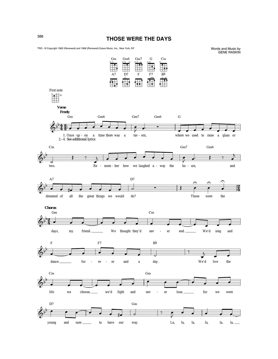 Those Were The Days Those Were The Days Mandolin scores gallery preview page 1