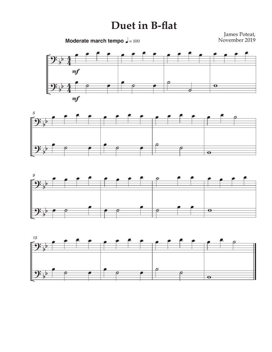 Duet in B-flat Duet in B-flat Trombone Duet scores gallery preview page 1