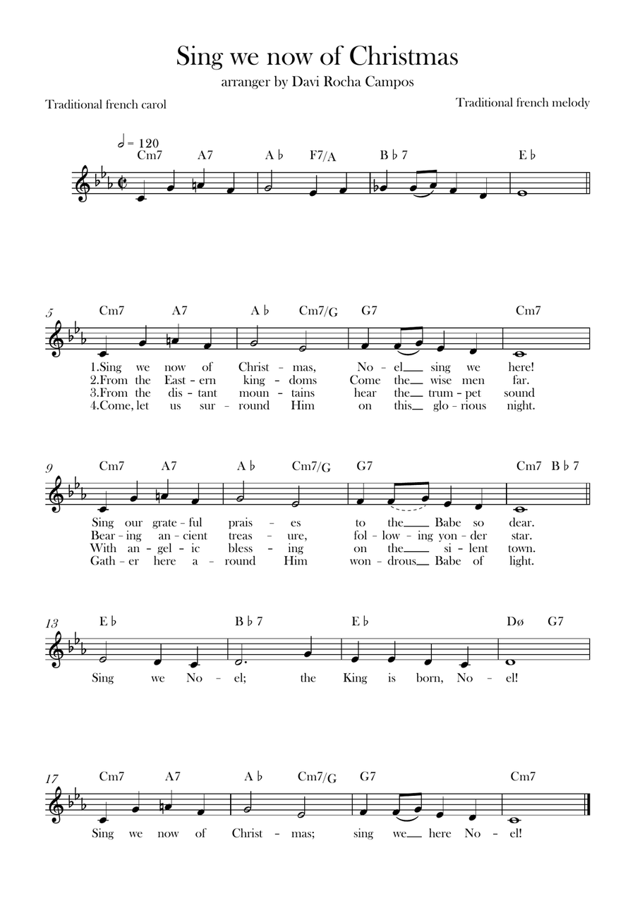 Sing we now of Christmas Sing we now of Christmas Piano scores gallery preview page 1
