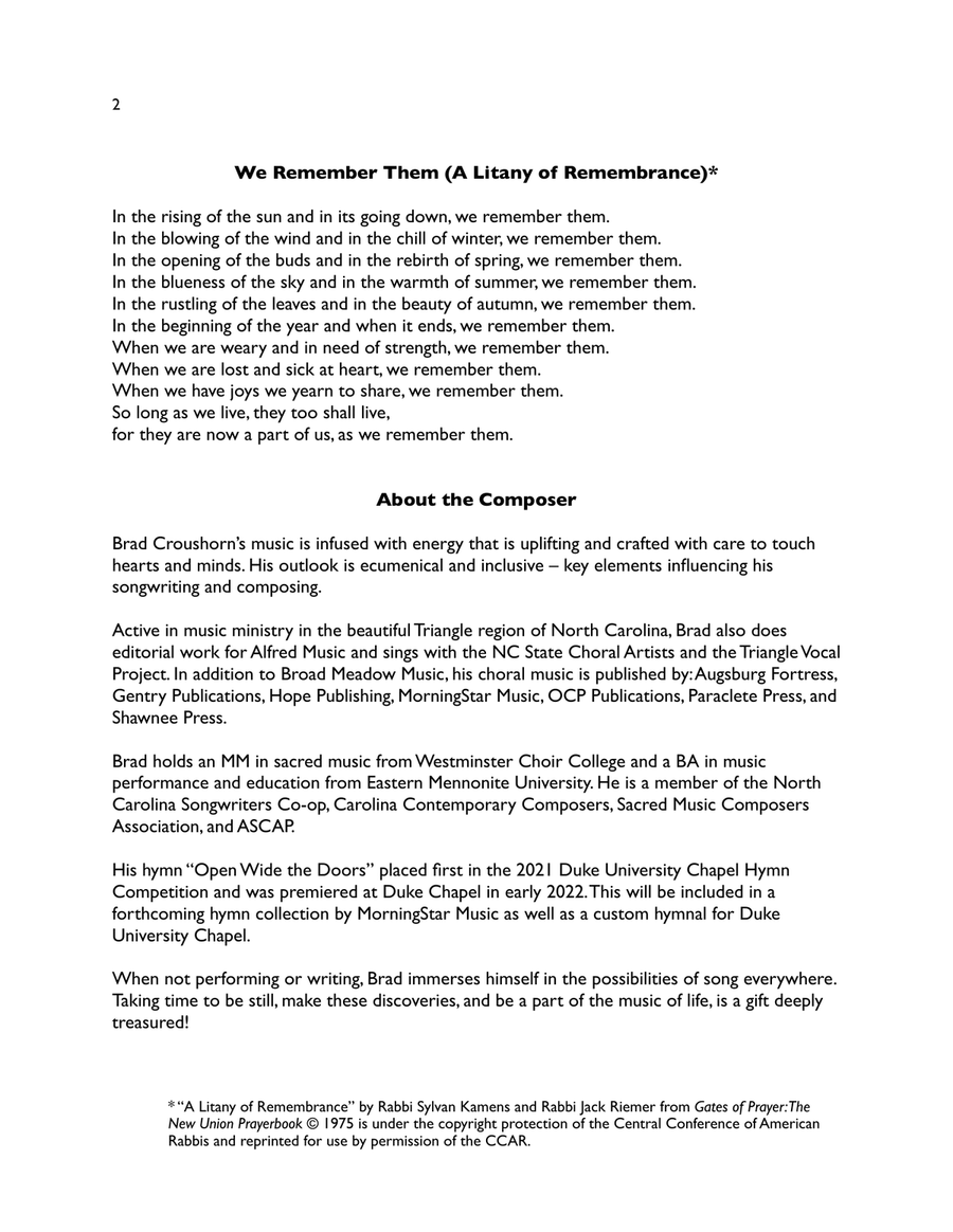 We Remember Them (A Litany of Remembrance) 3-Part scores gallery preview page 2