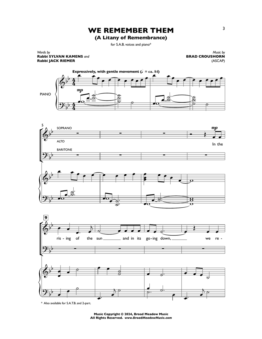We Remember Them (A Litany of Remembrance) 3-Part scores gallery preview page 3