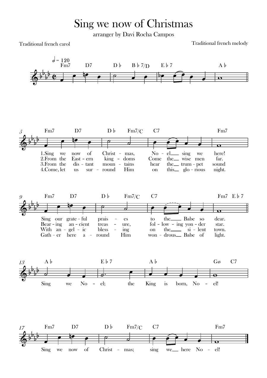Sing we now of Christmas Sing we now of Christmas Piano scores gallery preview page 1