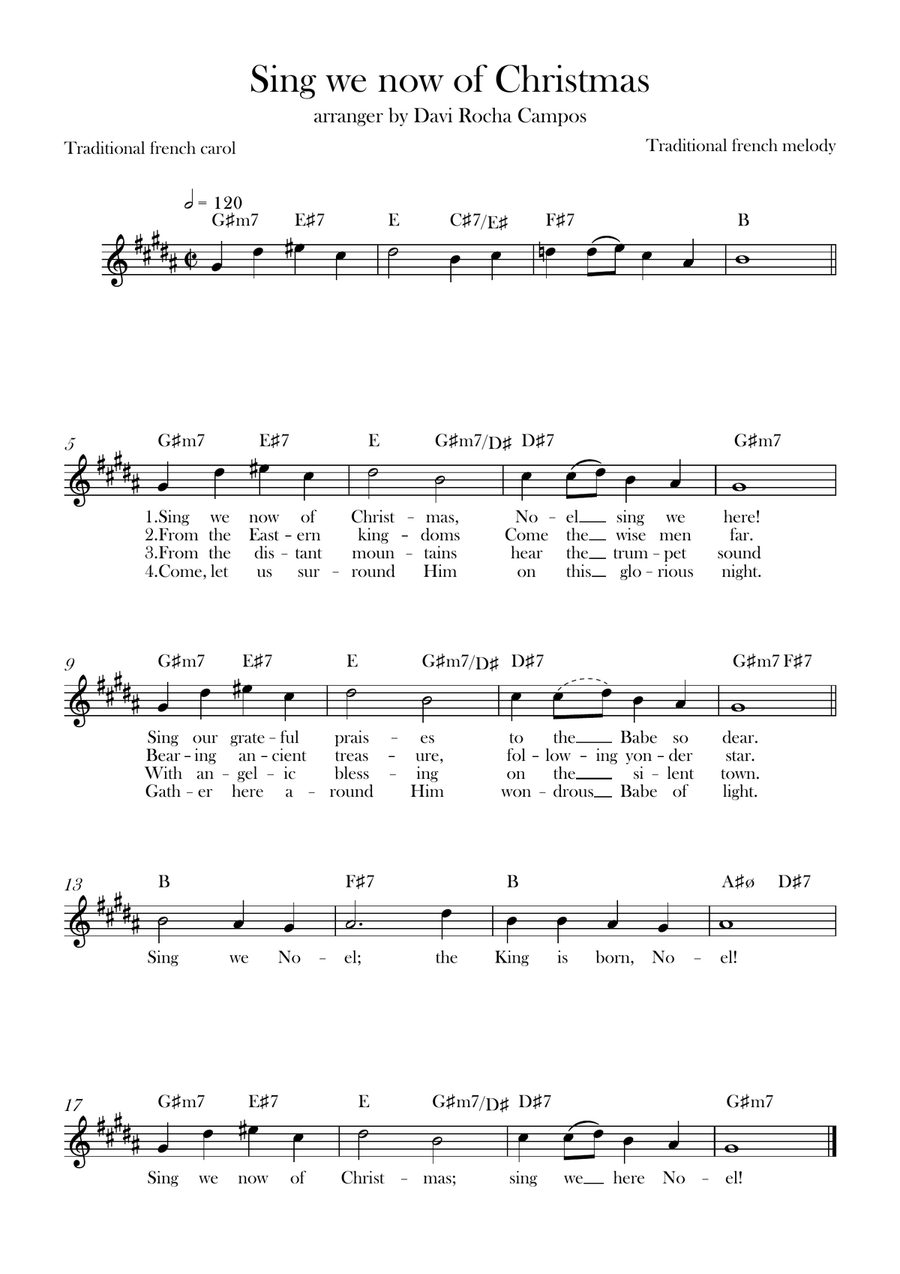 Sing we now of Christmas Sing we now of Christmas Piano scores gallery preview page 1