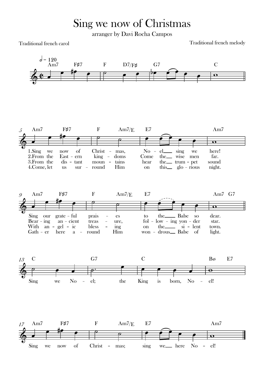 Sing we now of Christmas Sing we now of Christmas Piano scores gallery preview page 1