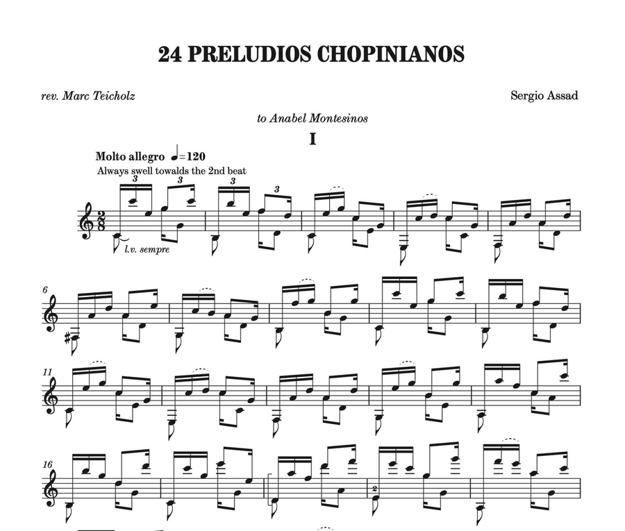 24 Preludios Chopinianos I-VI Classical Guitar scores gallery preview page 2