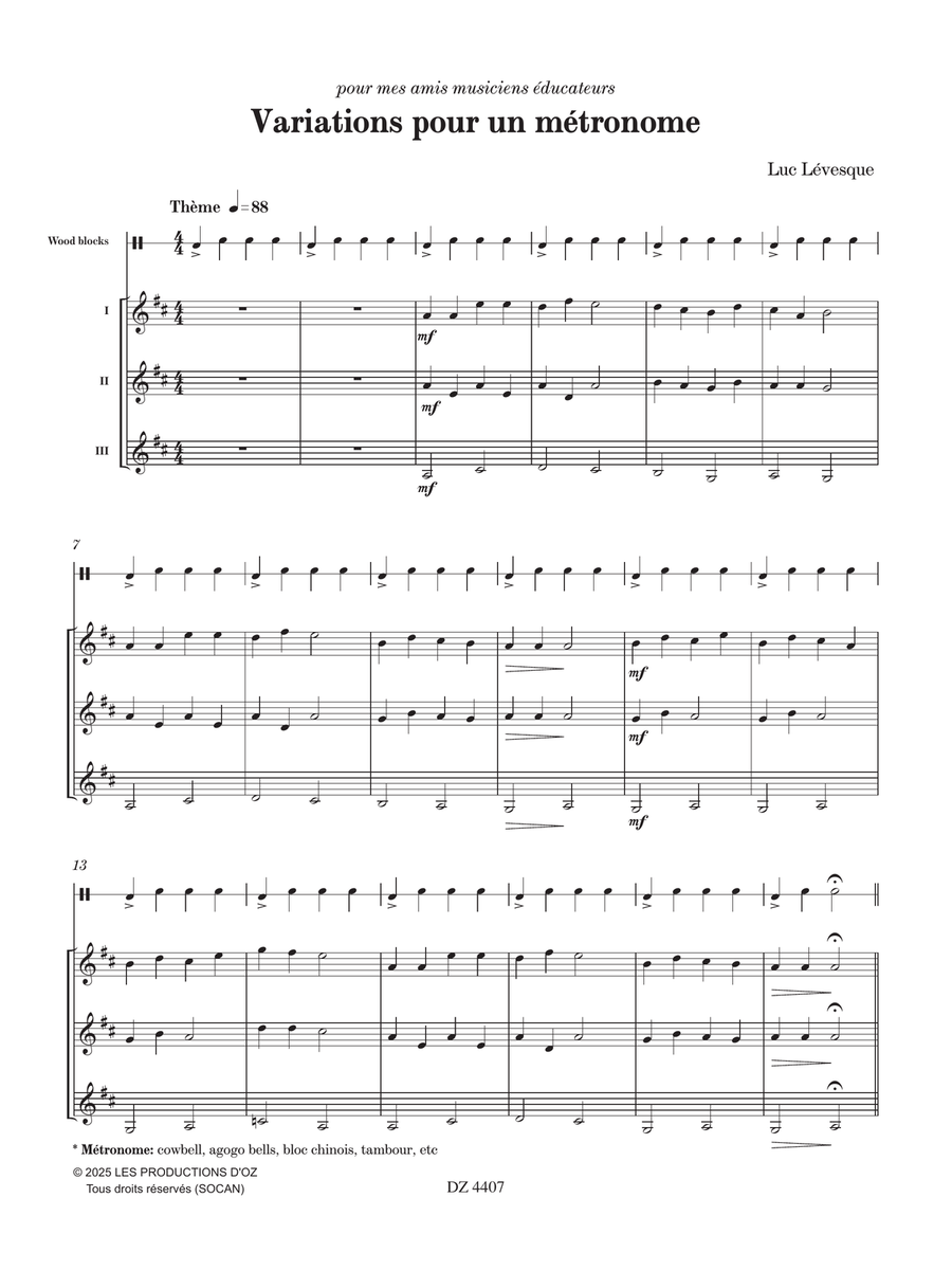 Variations pour un métronome Guitar Ensemble scores gallery preview page 3