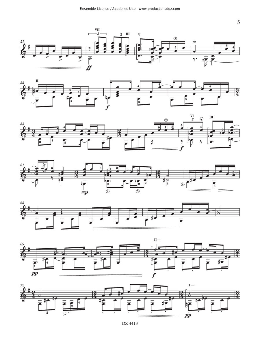Tres Norteñas Classical Guitar scores gallery preview page 5