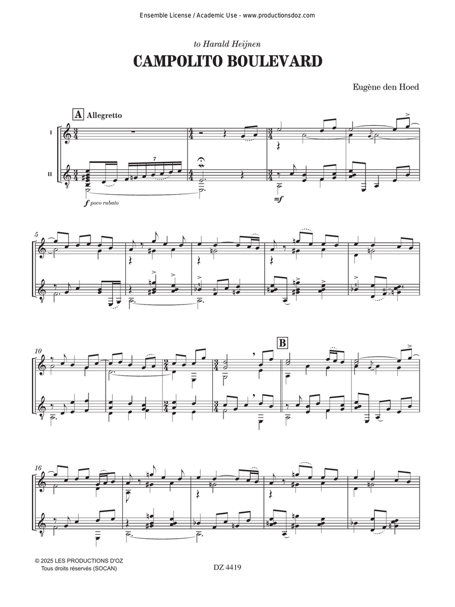 Campolito Boulevard Guitar Duet - Digital Sheet Music page 3