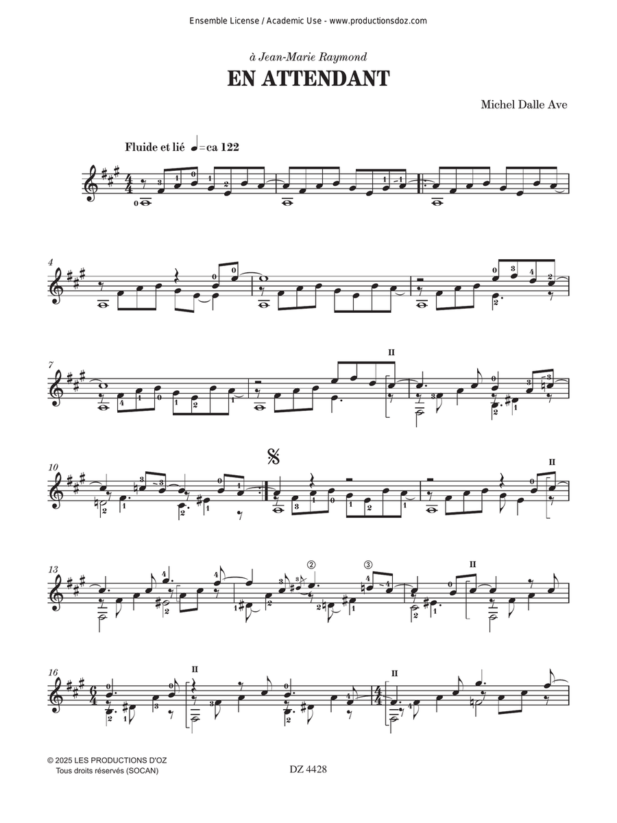 En attendant Classical Guitar scores gallery preview page 2