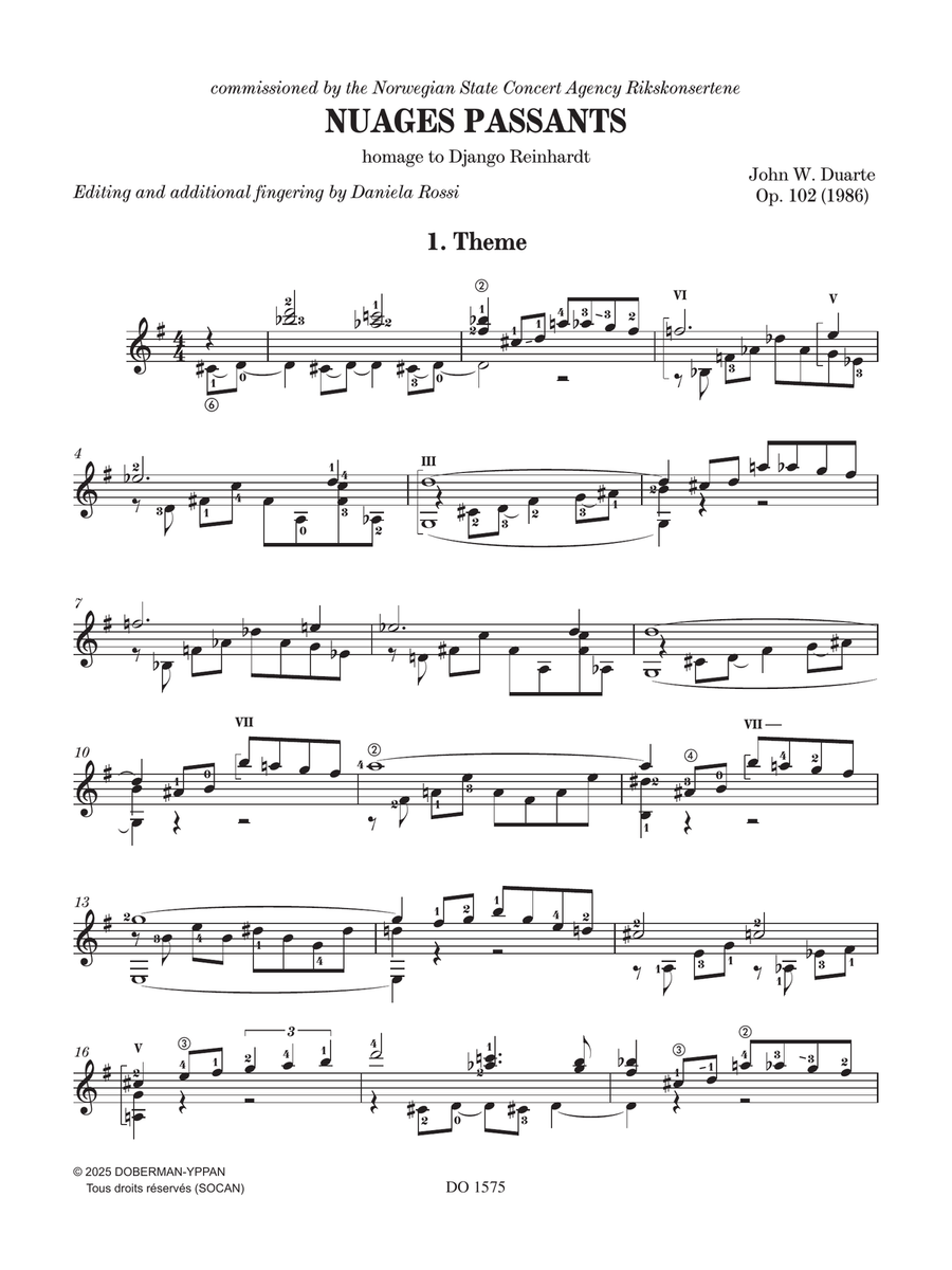 Nuages passants Classical Guitar scores gallery preview page 4