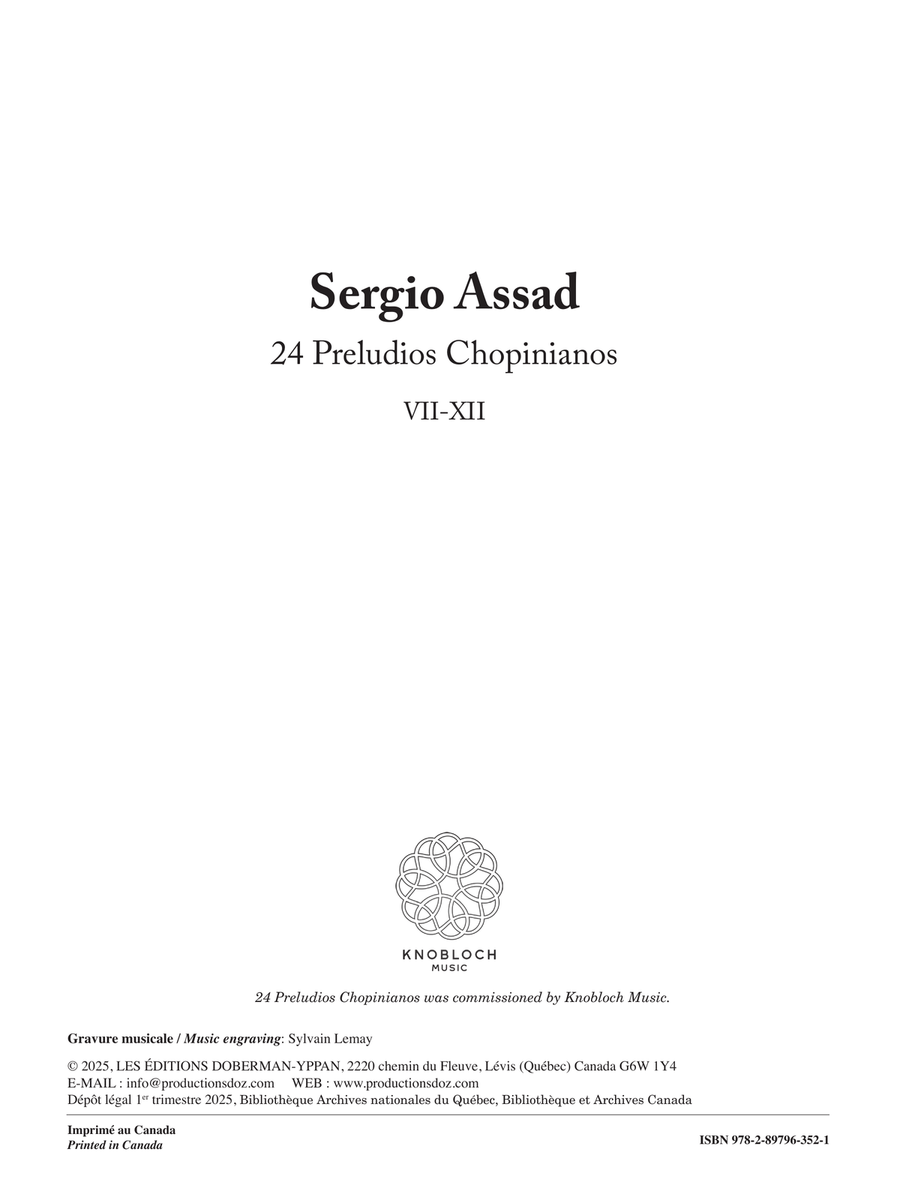24 Preludios Chopinianos VII-XII Classical Guitar scores gallery preview page 1