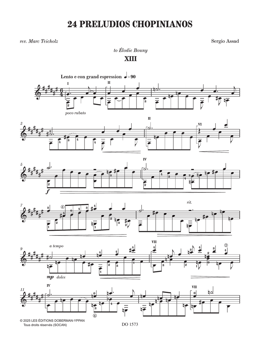 24 Preludios Chopinianos XIII-XVIII Classical Guitar scores gallery preview page 3