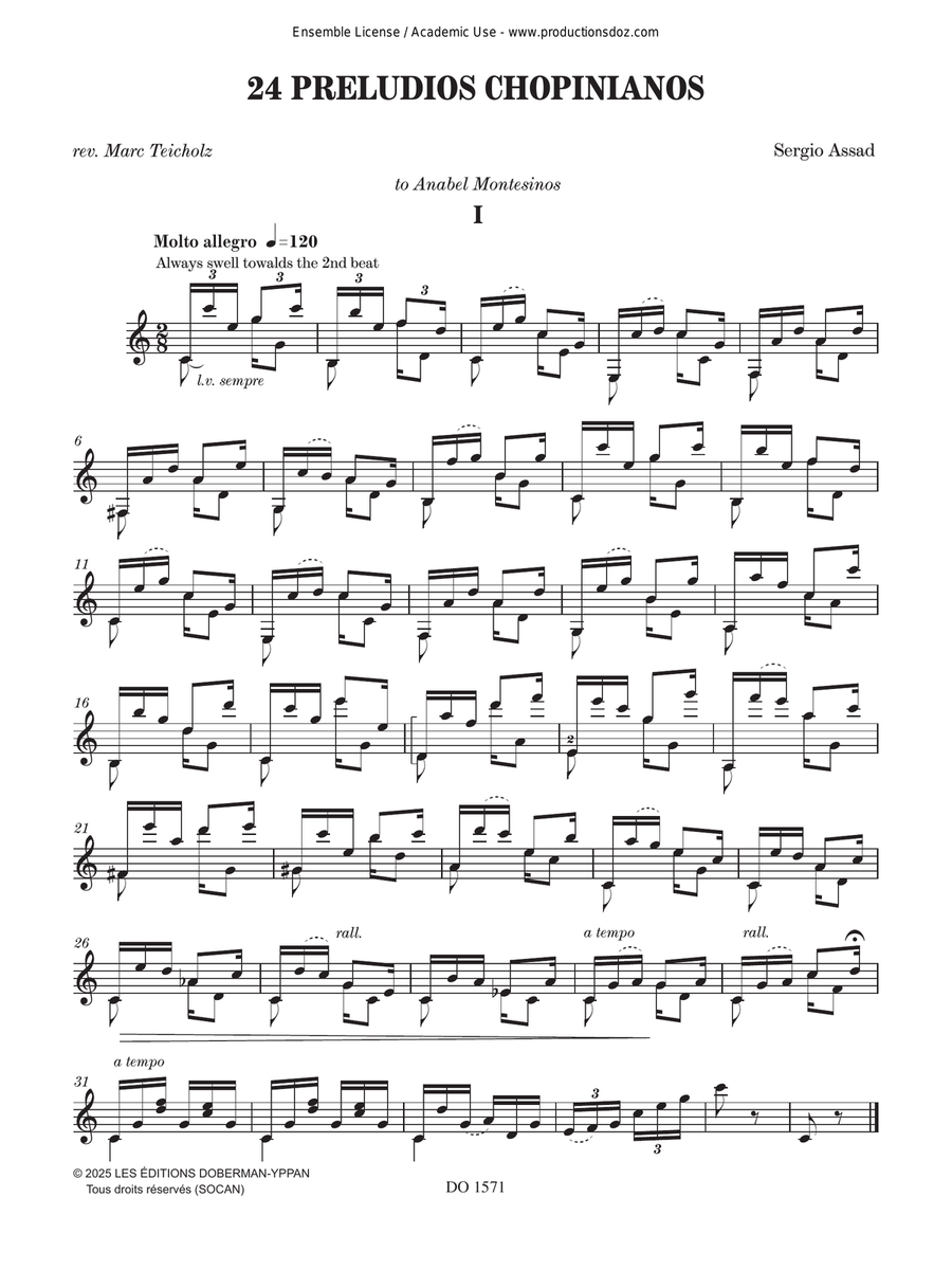 24 Preludios Chopinianos I-VI Classical Guitar scores gallery preview page 3