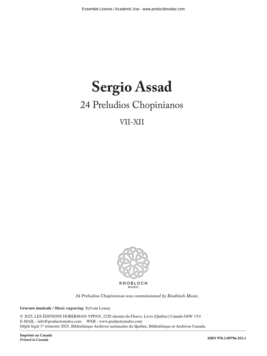 24 Preludios Chopinianos VII-XII Classical Guitar scores gallery preview page 1