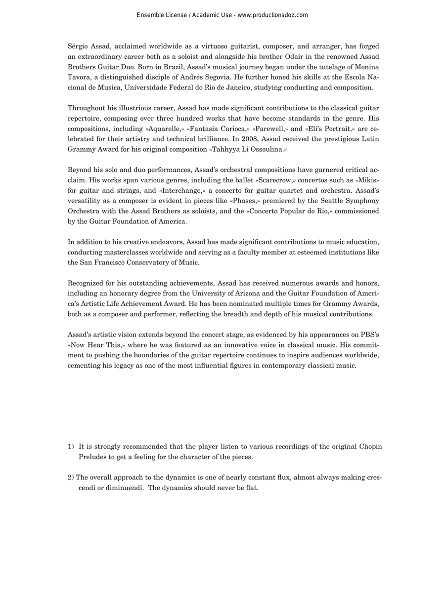 24 Preludios Chopinianos VII-XII Classical Guitar scores gallery preview page 2