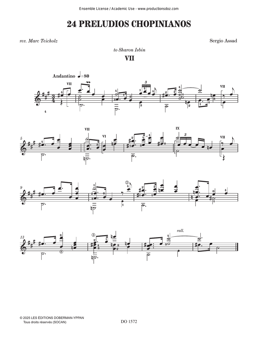 24 Preludios Chopinianos VII-XII Classical Guitar scores gallery preview page 4