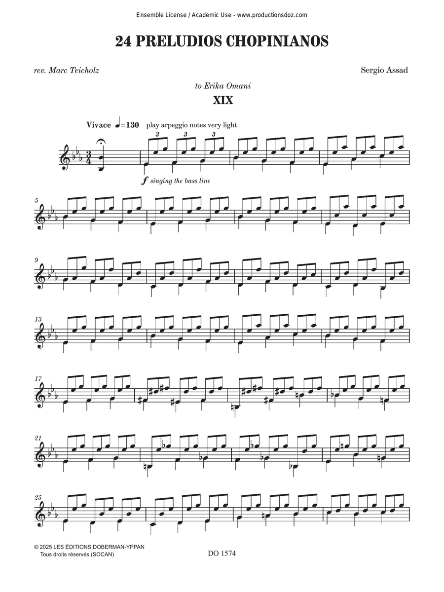24 Preludios Chopinianos XIX-XXIV Classical Guitar scores gallery preview page 3