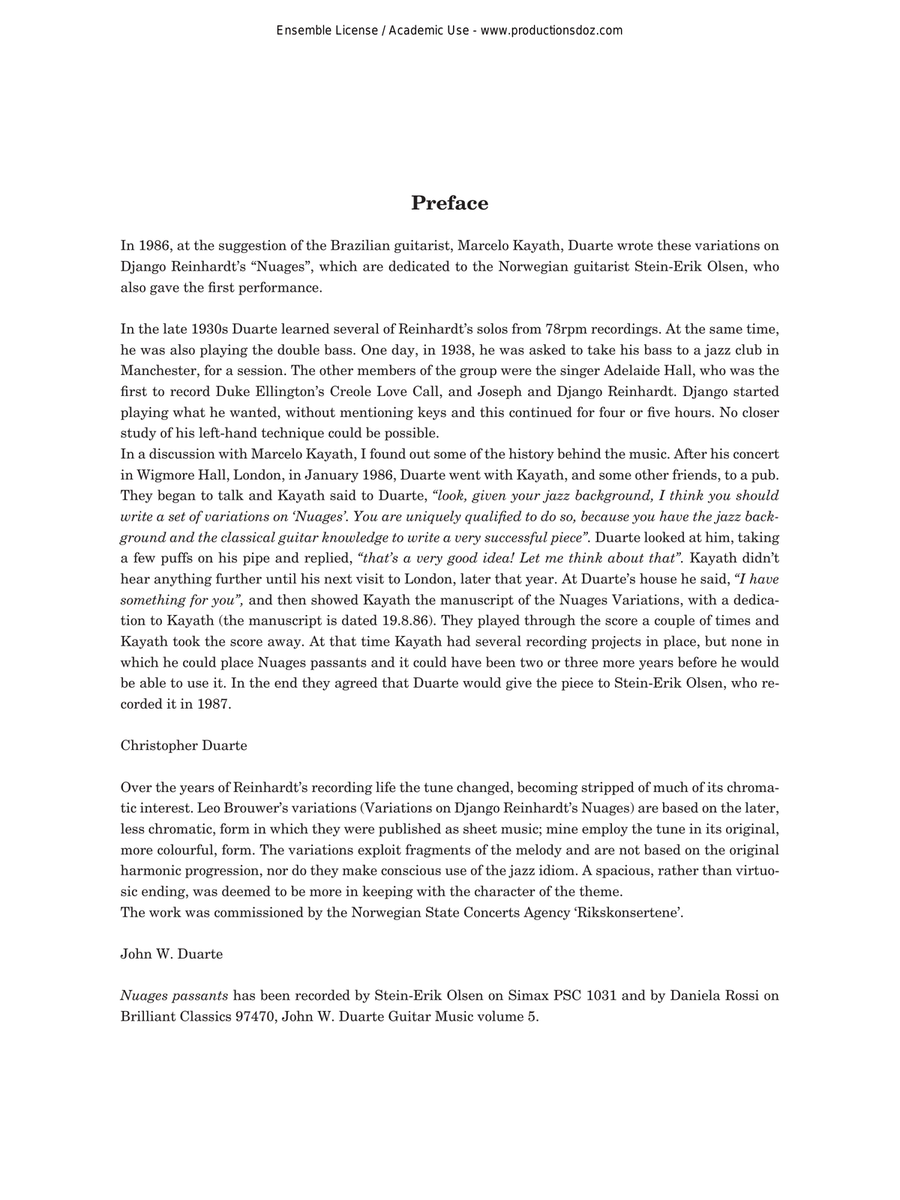 Nuages passants Classical Guitar scores gallery preview page 2