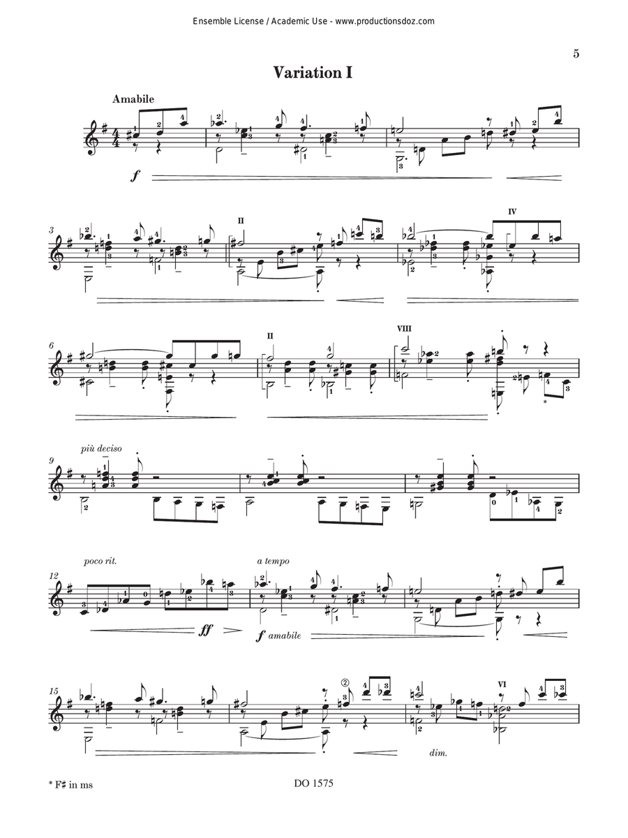 Nuages passants Classical Guitar scores gallery preview page 5