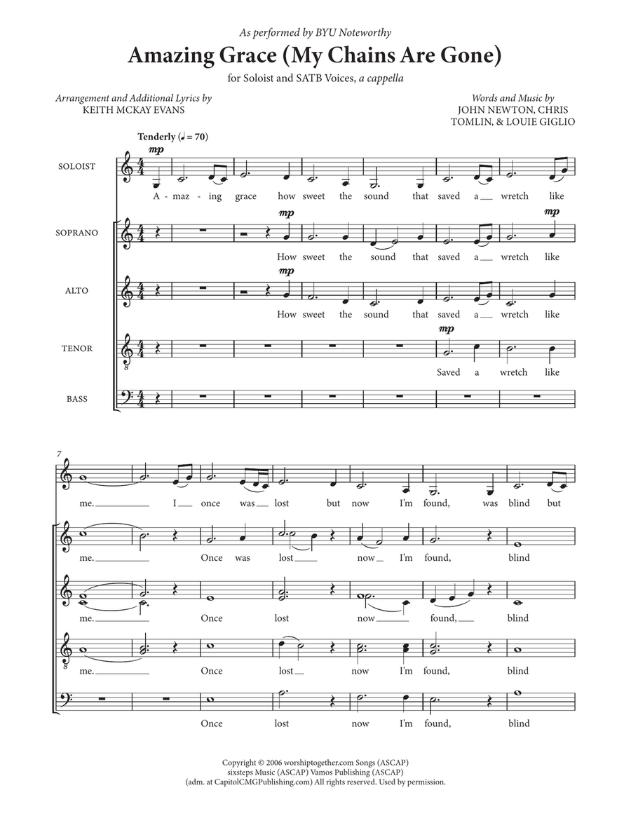 Amazing Grace (My Chains Are Gone) Divisi scores gallery preview page 3