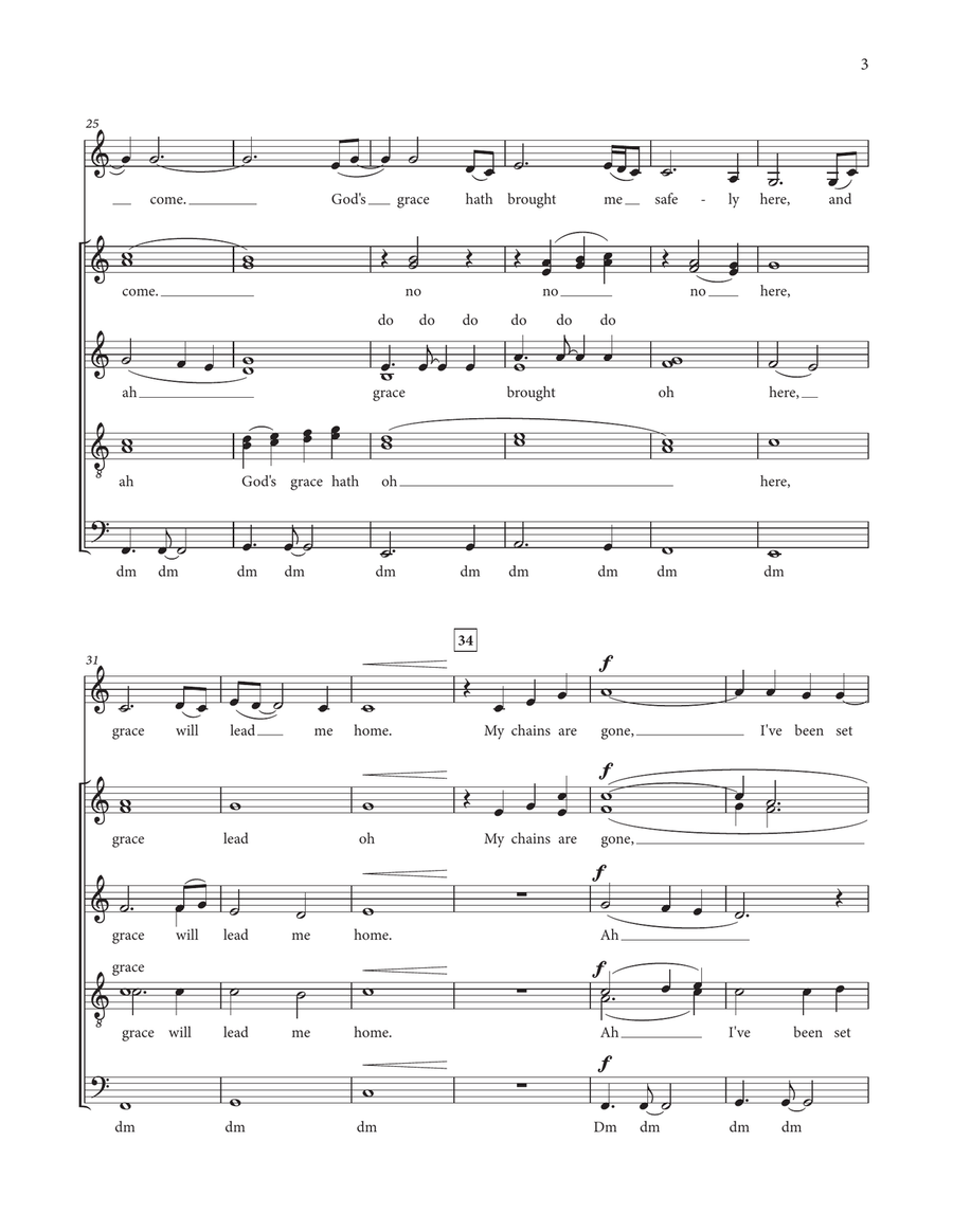 Amazing Grace (My Chains Are Gone) Divisi scores gallery preview page 5