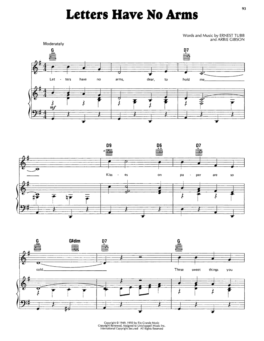 Letters Have No Arms Letters Have No Arms Piano, Vocal, Guitar scores gallery preview page 1