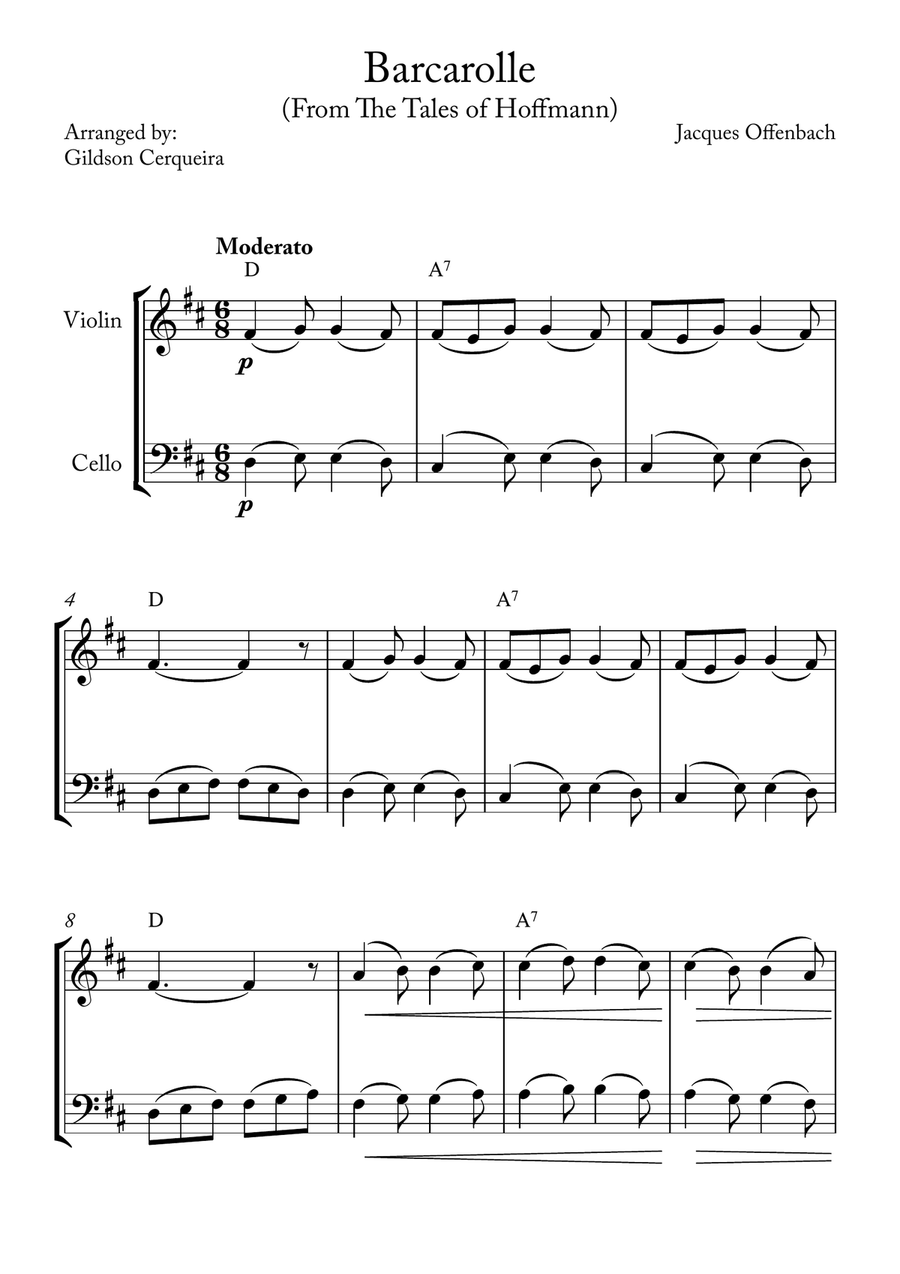 Barcarolle Barcarolle String Duet scores gallery preview page 1