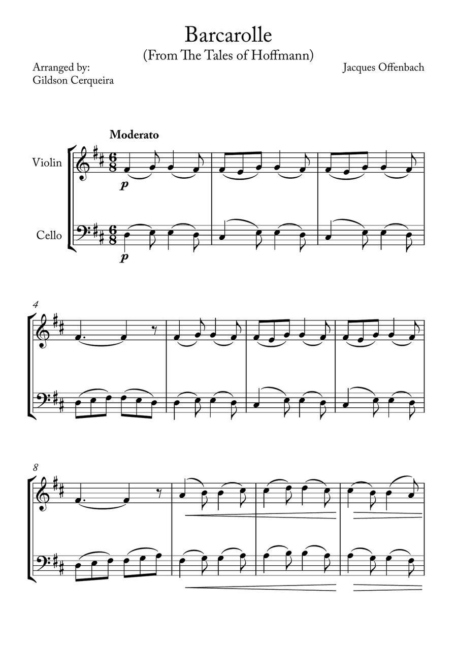 Barcarolle Barcarolle String Duet scores gallery preview page 1