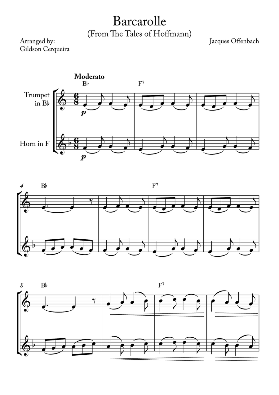 Barcarolle Brass Duet scores gallery preview page 1