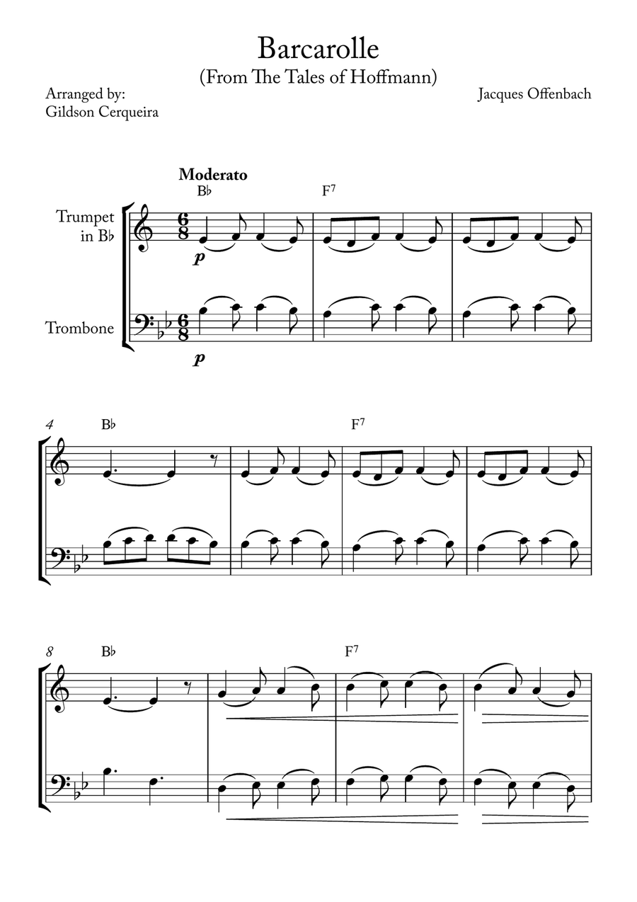 Barcarolle Brass Duet scores gallery preview page 1