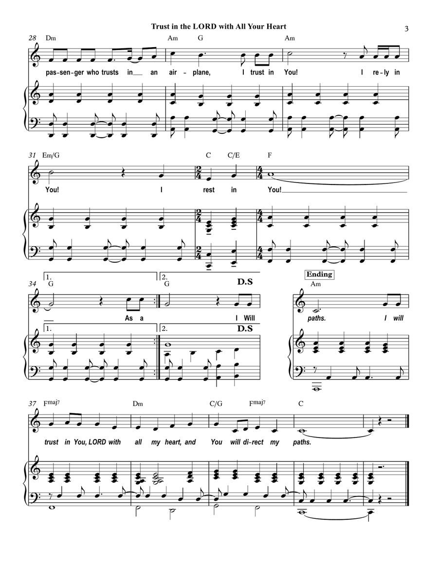 Trust in the Lord with All Your Heart Piano, Vocal scores gallery preview page 4
