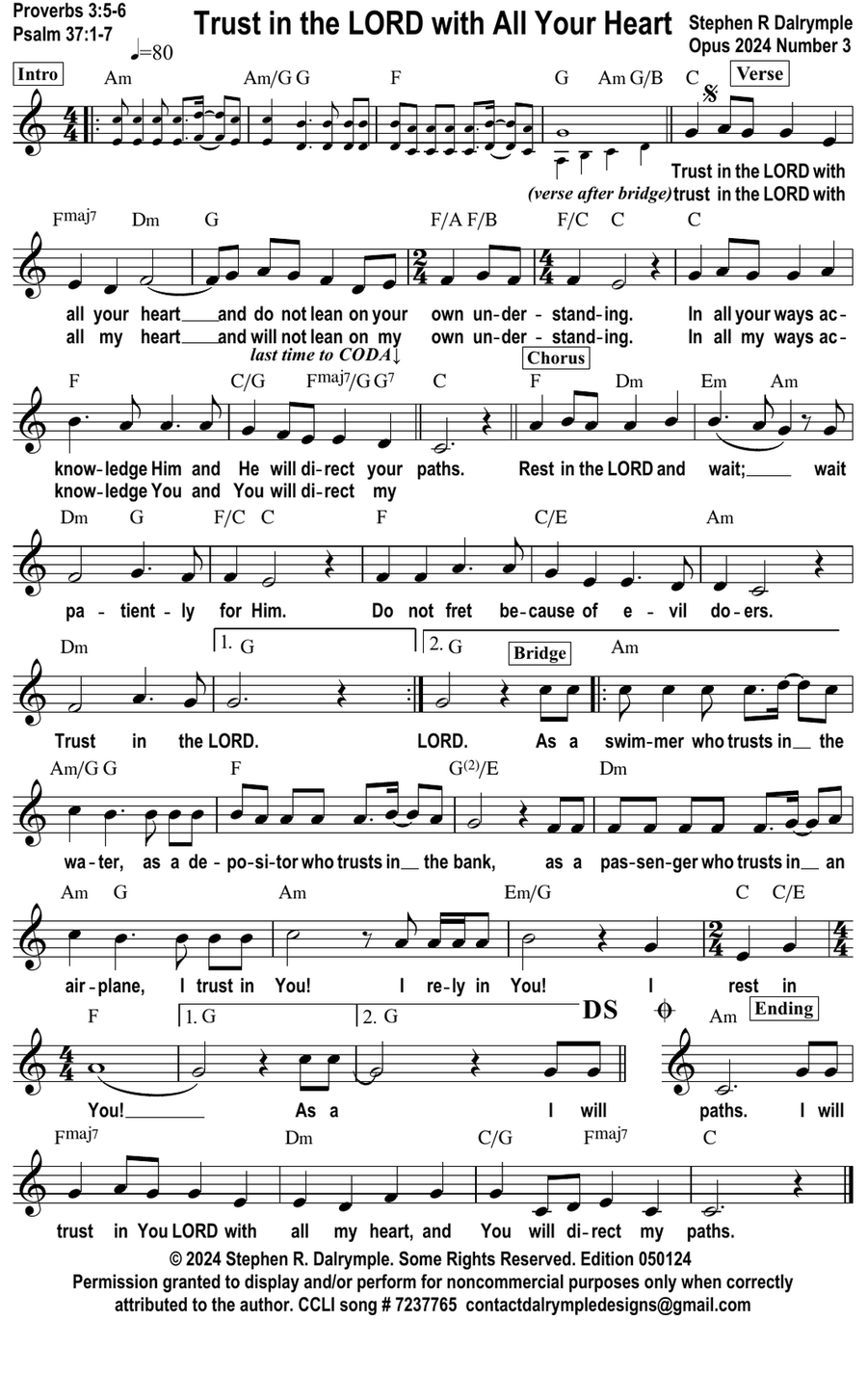 Trust in the Lord with All Your Heart Piano, Vocal scores gallery preview page 5