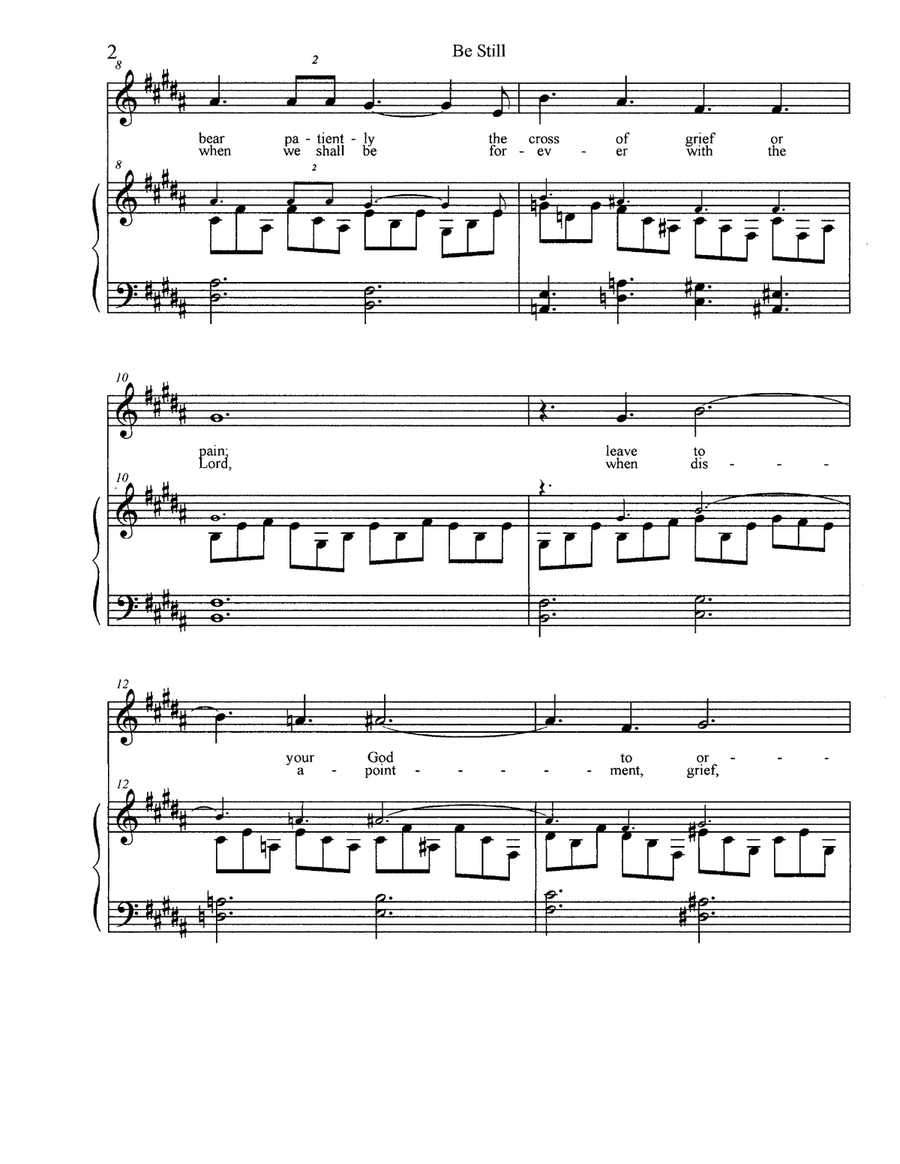 Be Still Be Still Piano, Vocal scores gallery preview page 2