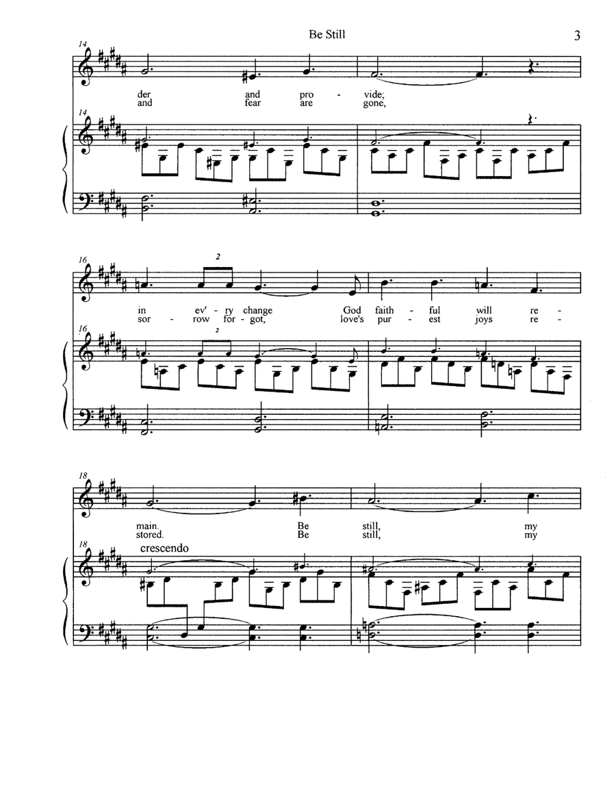 Be Still Be Still Piano, Vocal scores gallery preview page 3