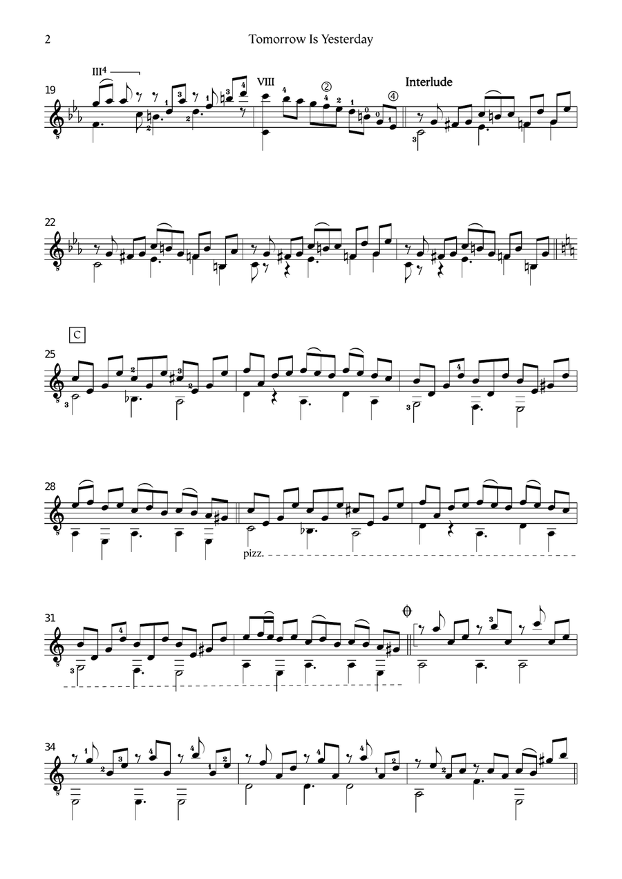 Tomorrow Is Yesterday Tomorrow Is Yesterday Acoustic Guitar scores gallery preview page 2