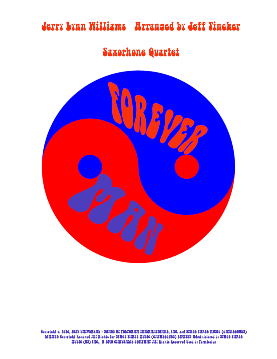 Forever Man Saxophone Quartet scores gallery preview page 1