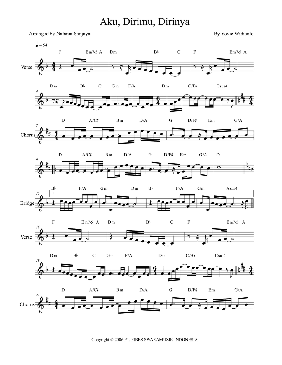 Aku Dirimu Dirinya Aku Dirimu Dirinya Piano scores gallery preview page 2