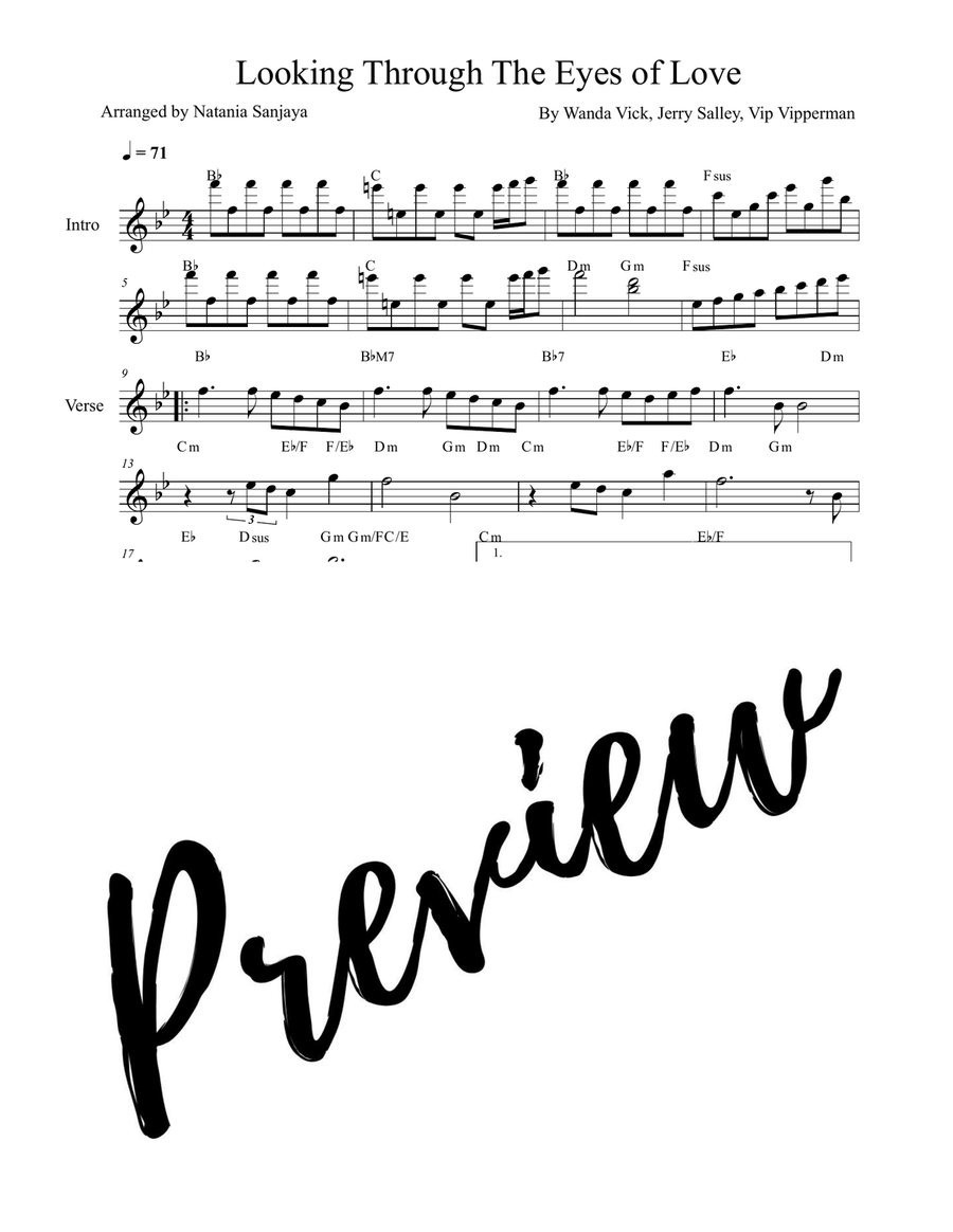 Looking Through The Eyes Of Love Piano scores gallery preview page 1