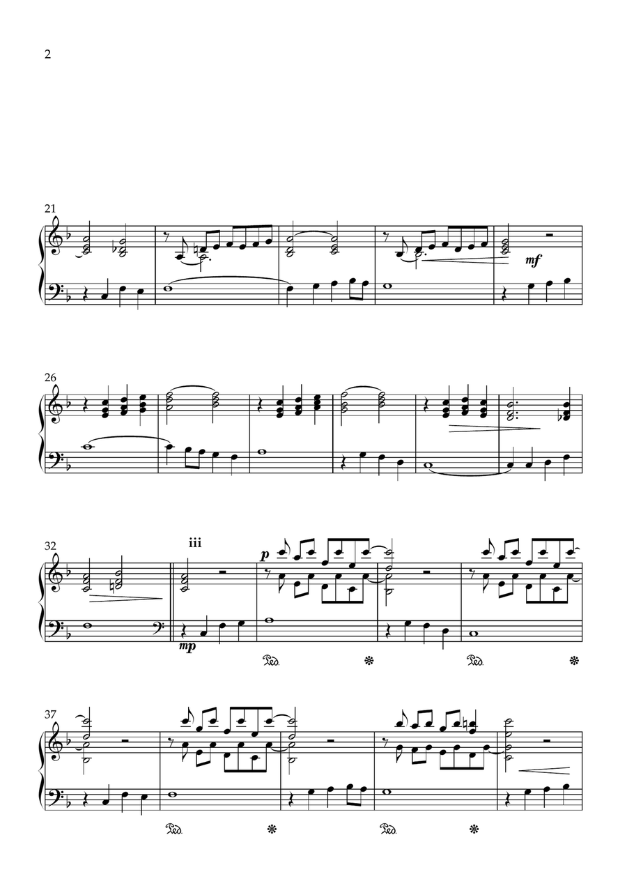 O Waly Waly O Waly Waly Piano Solo scores gallery preview page 2