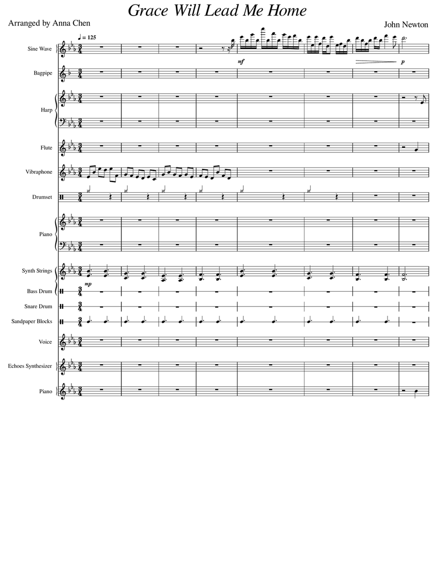 Grace Will Lead Me Home - Score Only A Cappella scores gallery preview page 1