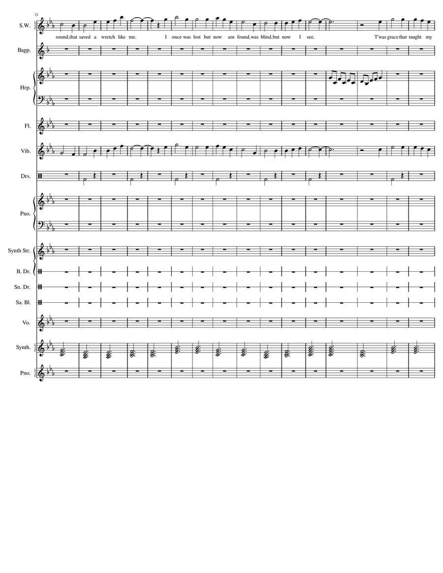 Grace Will Lead Me Home - Score Only A Cappella scores gallery preview page 3