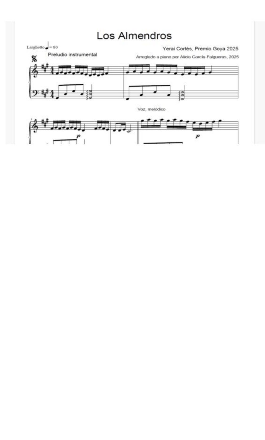 Los Almendros Los Almendros Piano Solo scores gallery preview page 4